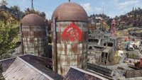 Raider symbol on one of the silos