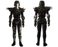 Metal armor female.png (562 KB) Female black metal armor in Fallout 3