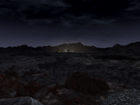 New Vegas seen from a distance at night