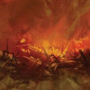 Litografía promocional de Ashes of Megaton, arte conceptual por Joe Sanabria