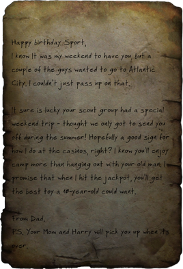 Birthday letter from dad