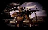 Un soldado de la RNC en la escena introductoria de Fallout: New Vegas