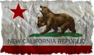 Raw texture of the NCR flag flown on flagpoles in the Mojave Wasteland. Note that the bear is offset to the right.