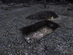 A cova onde o Courier é enterrado