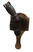 A weaponized Nuka-Cola Cherry paddle ball