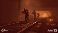 Players exploring The Burning Mine