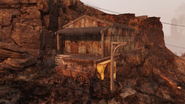 The shack concealing the cave entrance to Vault 63