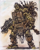 The Art of Fallout 3, a super mutant with a Fat Man and mini nuke