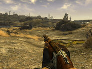 First person view of the caravan shotgun.