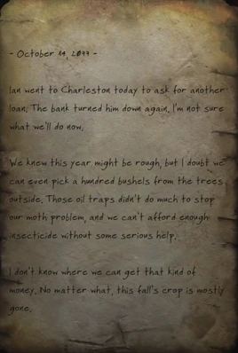 Cheryl's journal note