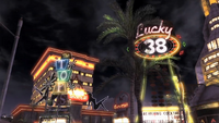 The Lucky 38 and The Tops signs