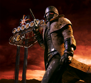 The Veteran Ranger as seen on the cover of Fallout: New Vegas wielding a .357 magnum revolver