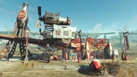 A new Red Rocket settlement modified with Nuka-World workshop items