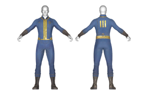 The advanced suit, as issued to  dwellers.