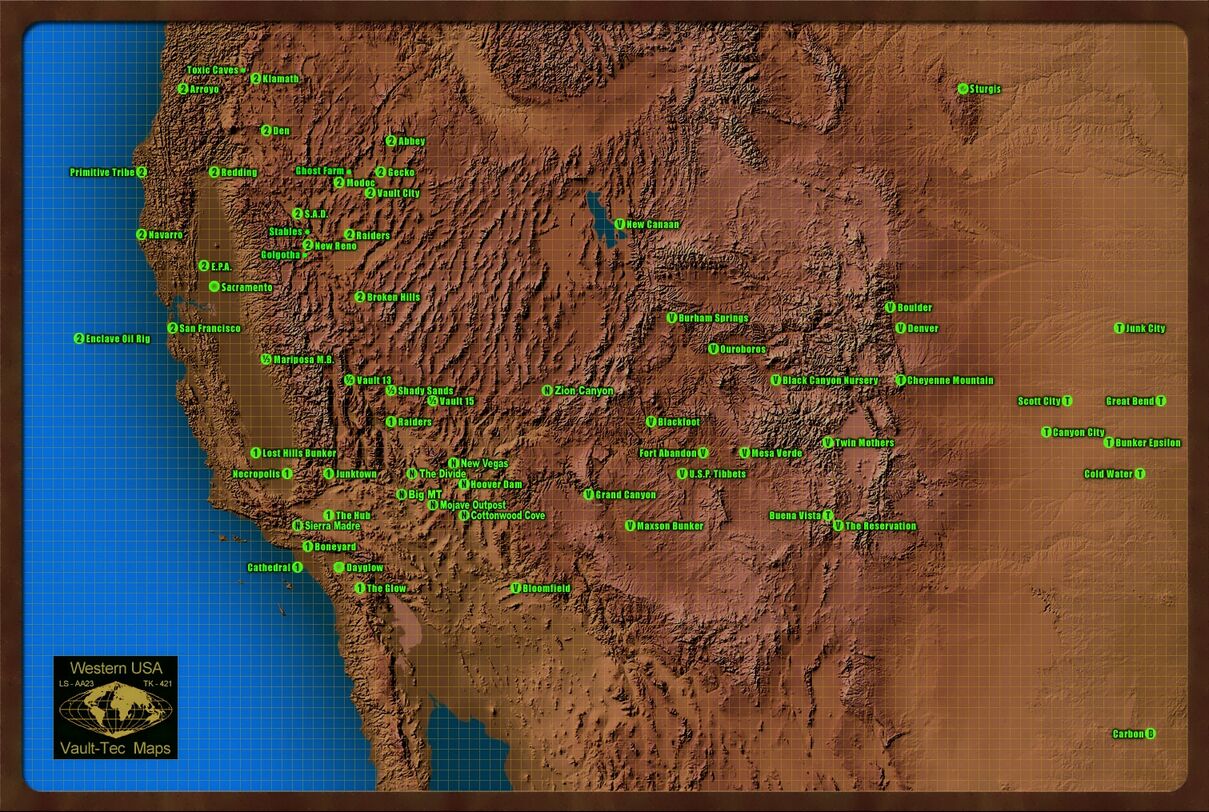 Fallout: New Vegas Mojave Wasteland South Region Map Map for Xbox 360 by AbsoluteSteve - GameFAQs