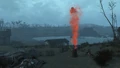 Dogmeat calling down a Vertibird