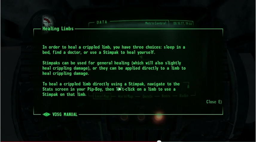 fallout 4 healing limbs fallout 4 healing limbs