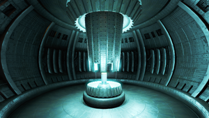 The interior of the  reactor, a .