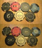 Front and Back of FNV Poker Chips