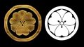 The wood sorrel (丸に剣片喰) mon on Toshiro's armor
