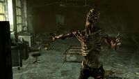 A feral ghoul in an abandoned building
