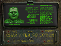 The character selection screen is a custom-made extension that allows for browsing the profiles of selected Vault personnel (though it can be extended to cover additional personnel as well).