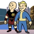 Caesar and Vault Boy in the achievement/trophy for Render Unto Caesar