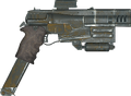 A highly modified 10mm combat pistol