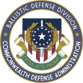The 13 star roundel on the Ballistic Defense Division.
