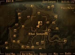 Fallout: New Vegas, Interactive map of Zion Canyon