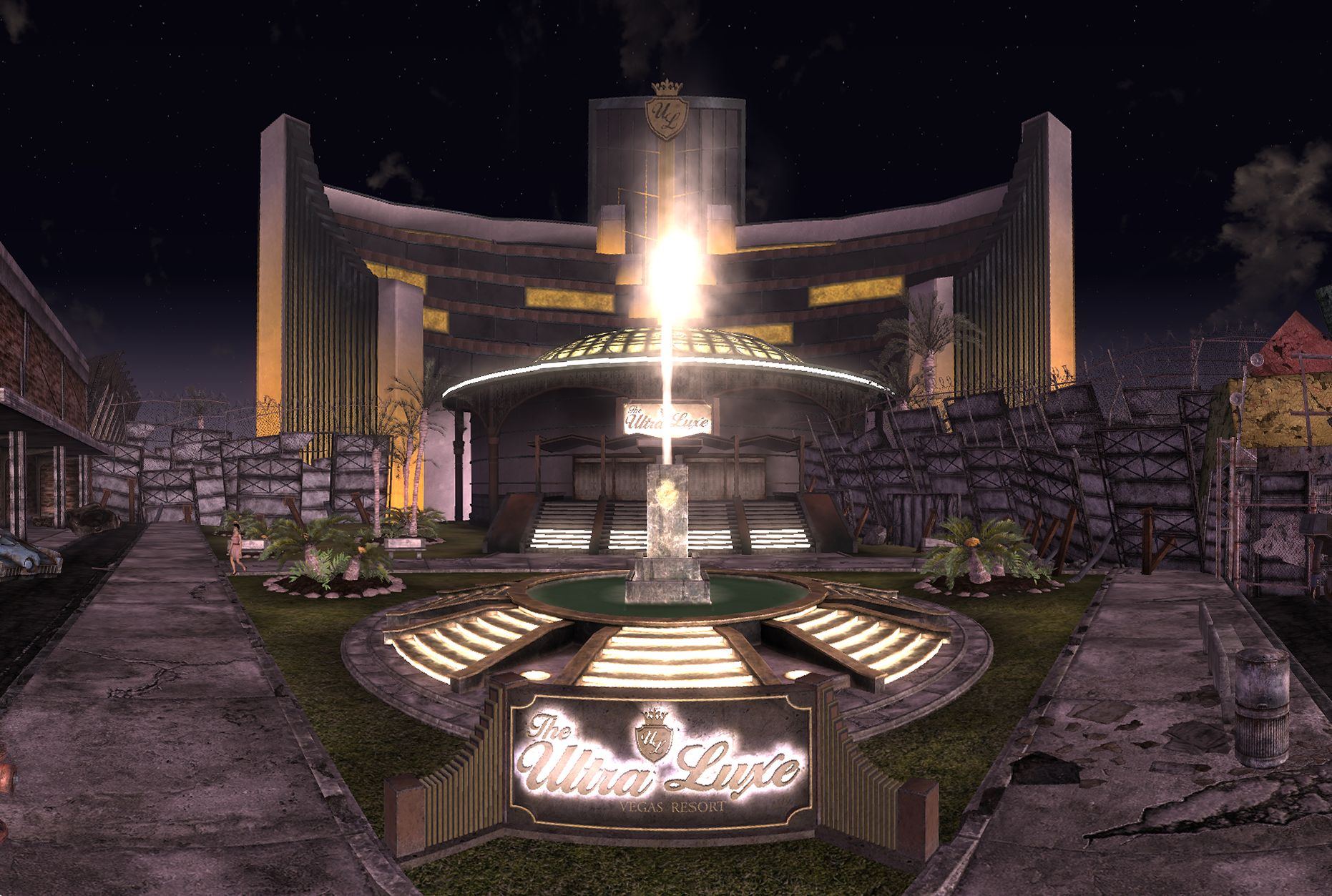 Ultraluxe Awnings and Fountain at Fallout New Vegas - mods and community