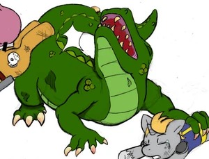 A radigator being bucked by  ()