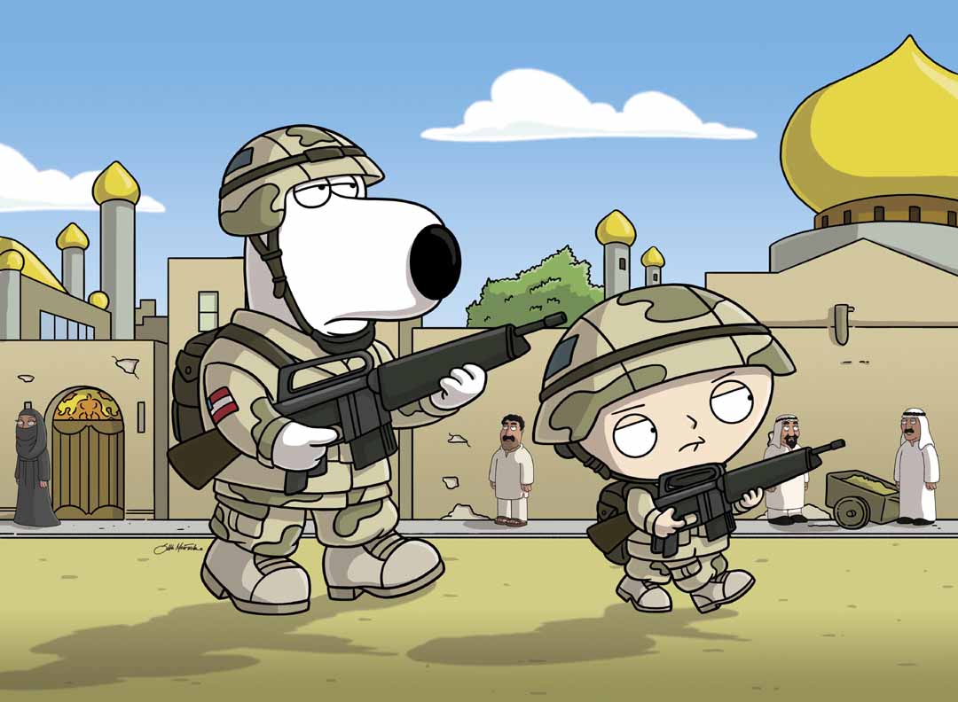 stewie griffin with a gun