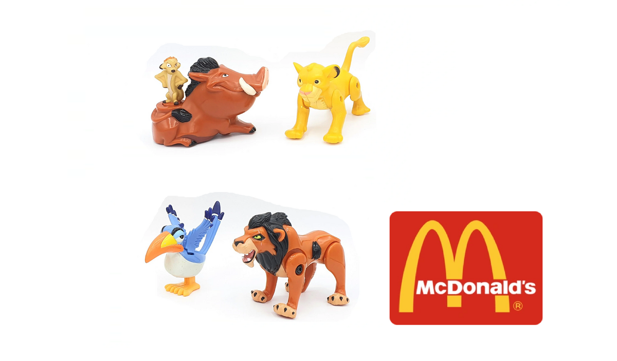McDonald s Happy Meal The Lion King Toys Lot of 4 Timon and Pumbaa Simba Zazu and Scar Kids Meal UK 1994 Fan art Fun Wiki Fandom