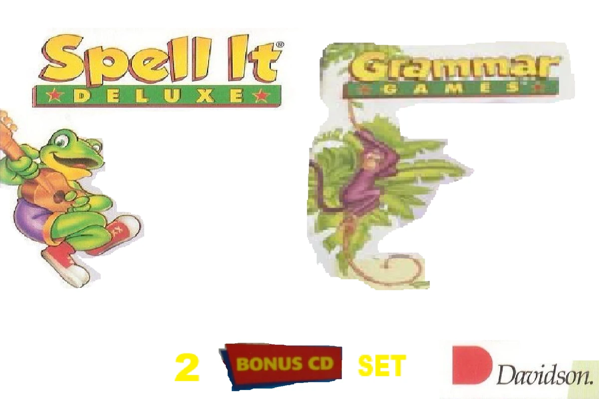 Davidson 2 Bonus CD Set Spell It Deluxe, Grammar Games (CDROM