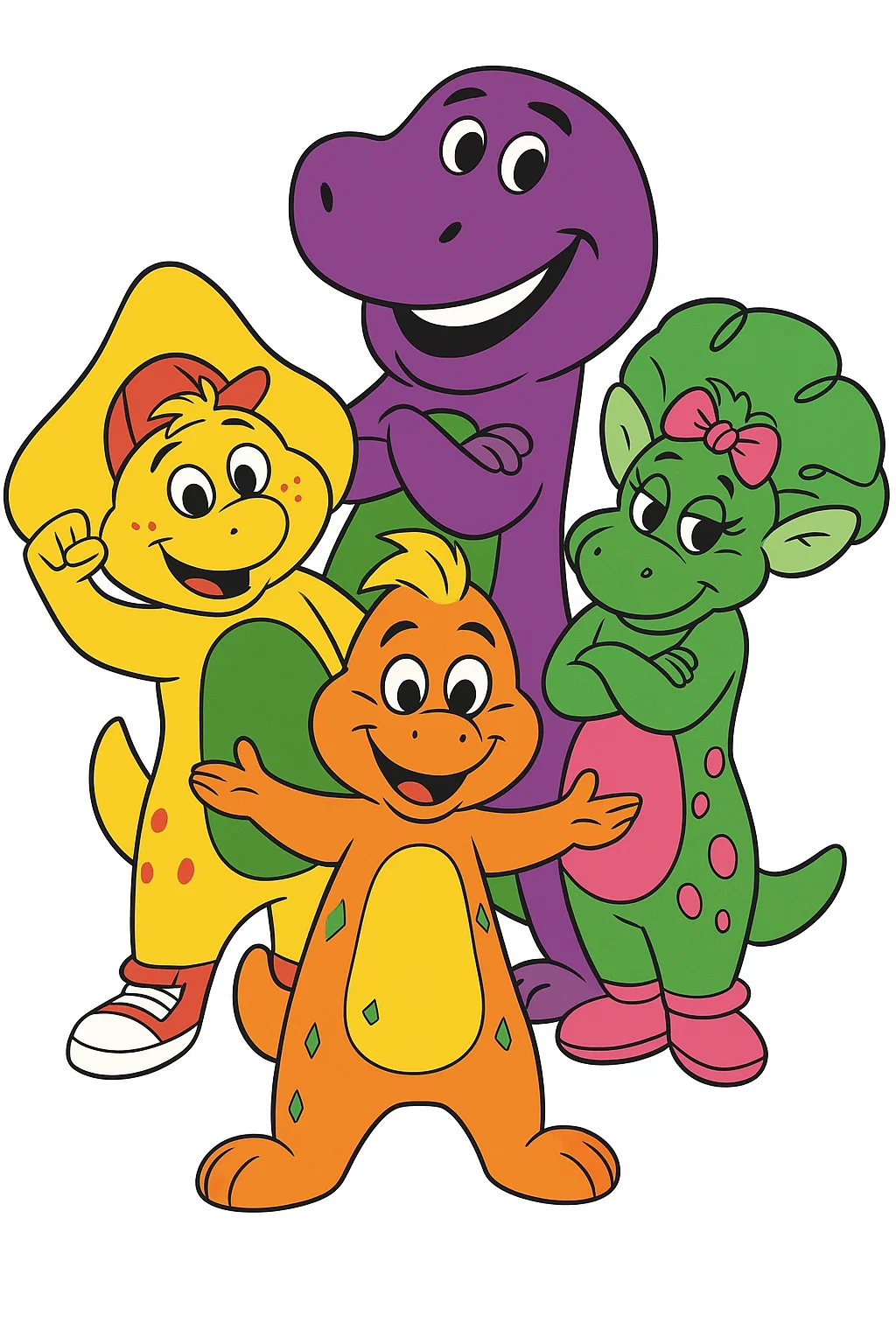 Barney, Baby Bop, BJ and Riff in Andy Knight Style! | Fan art Fun Wiki ...