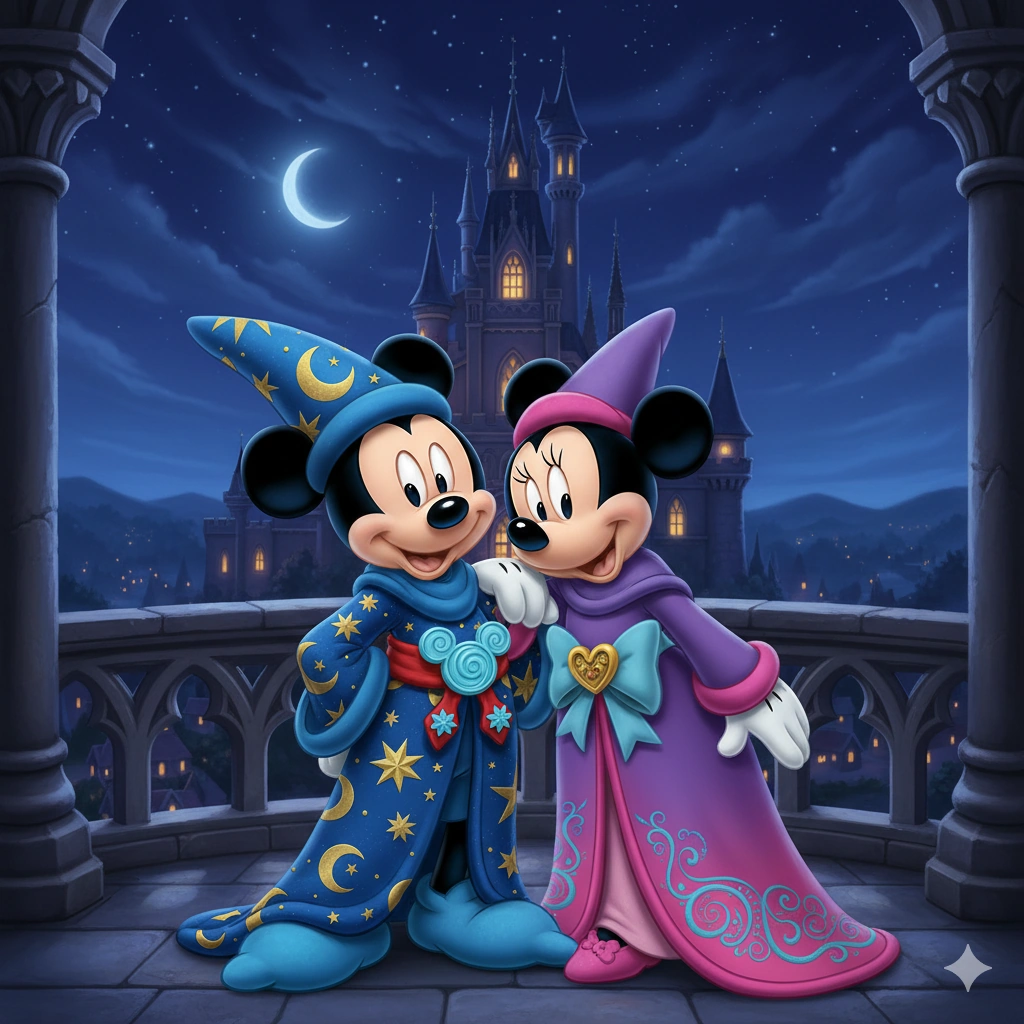 Sorcerer Mickey and Sorceress Minnie (Gemini) | Fan art Fun Wiki | Fandom