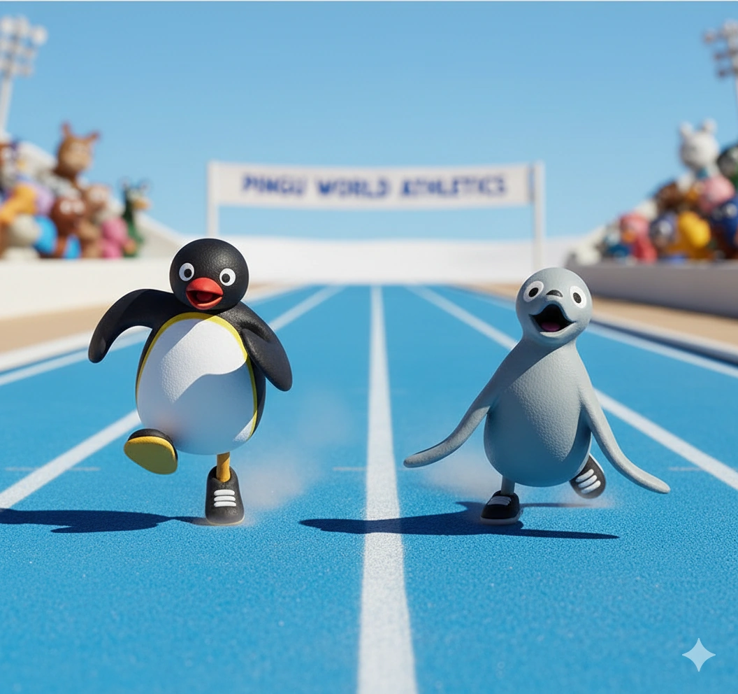 Pingu and Robby (Otmar Gutmann) are doing athletics (Gemini) | Fan art ...