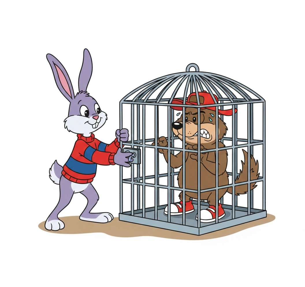 Reader Rabbit locks Spike in the cage by timmybrisbyfan1925 (DeviantArt ...