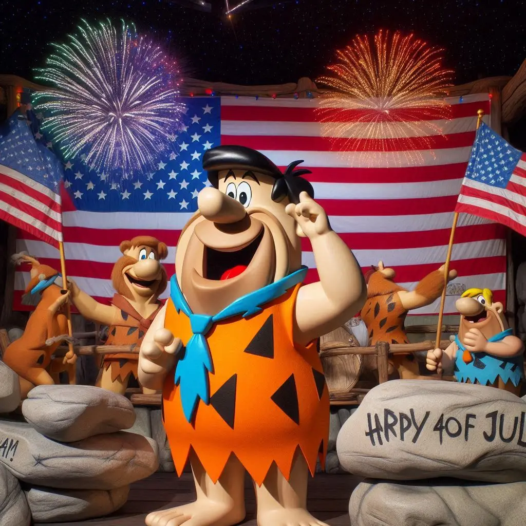 Fred Flintstone celebrates the 4th of July (Bing AI stuff) | Fan art ...