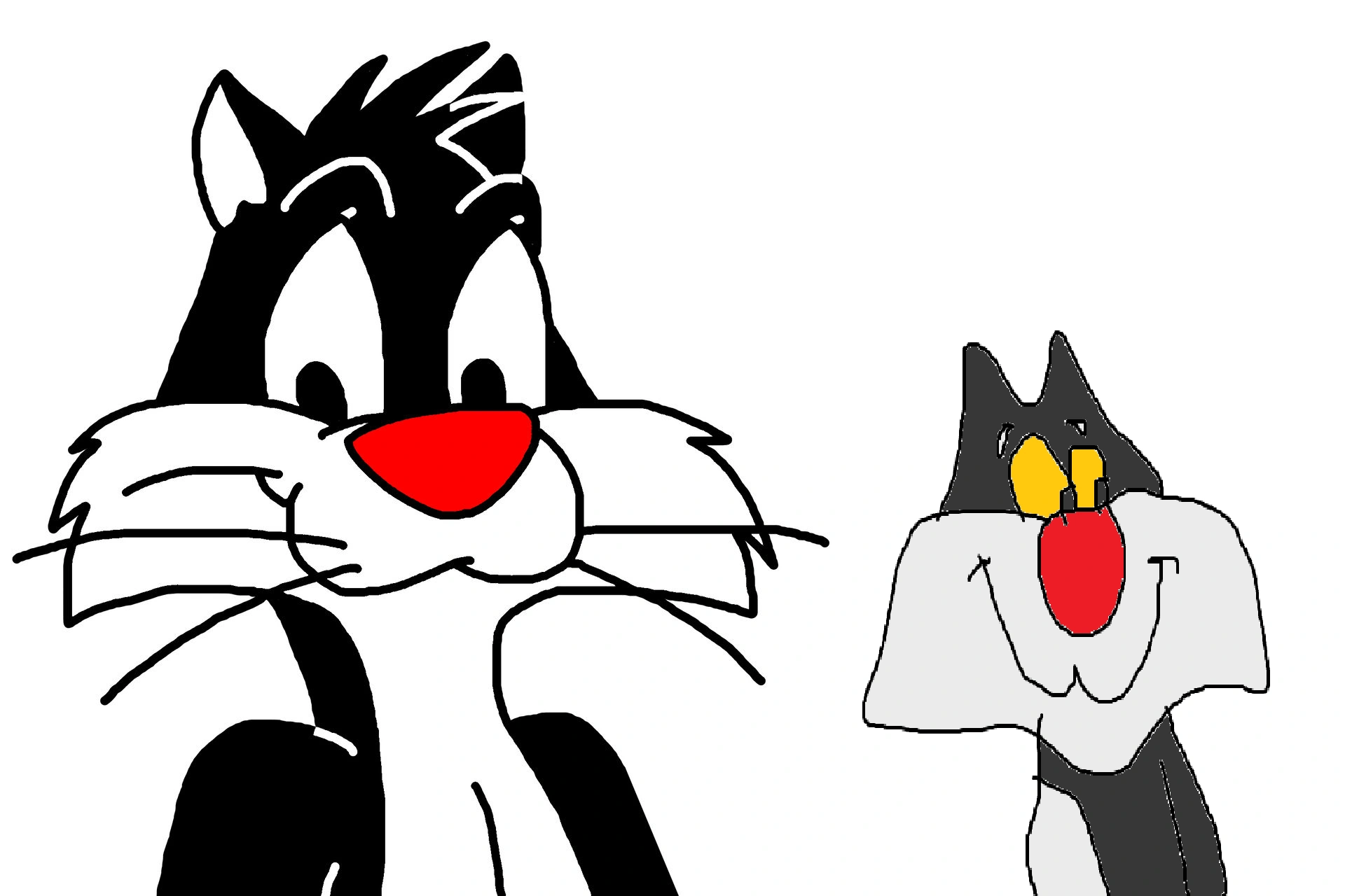 Sylvester with Gatto Evaristo by Ultra-Shounen-Kai-Z