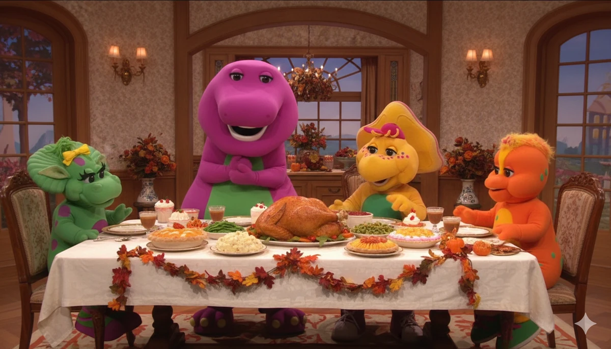 Barney, Baby Bop, BJ and Riff's Thanksgiving feast (Gemini) | Fan art ...