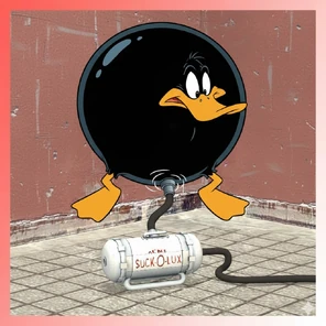 Daffy Duck Gets Inflated by the ACME Suck-O-Lux (Gemini) | Fan art
