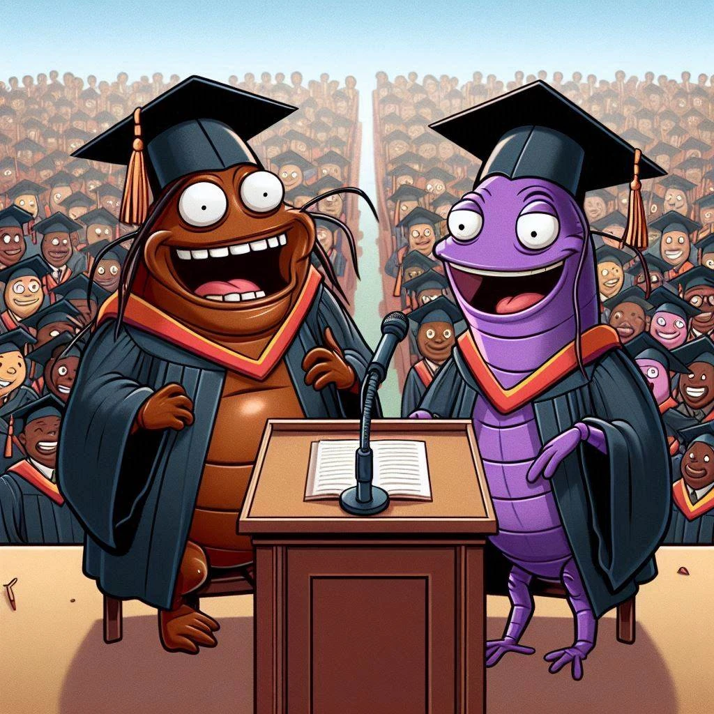 Rube Roach and Reg Roach's Graduation Speech Fan art Fun Wiki Fandom