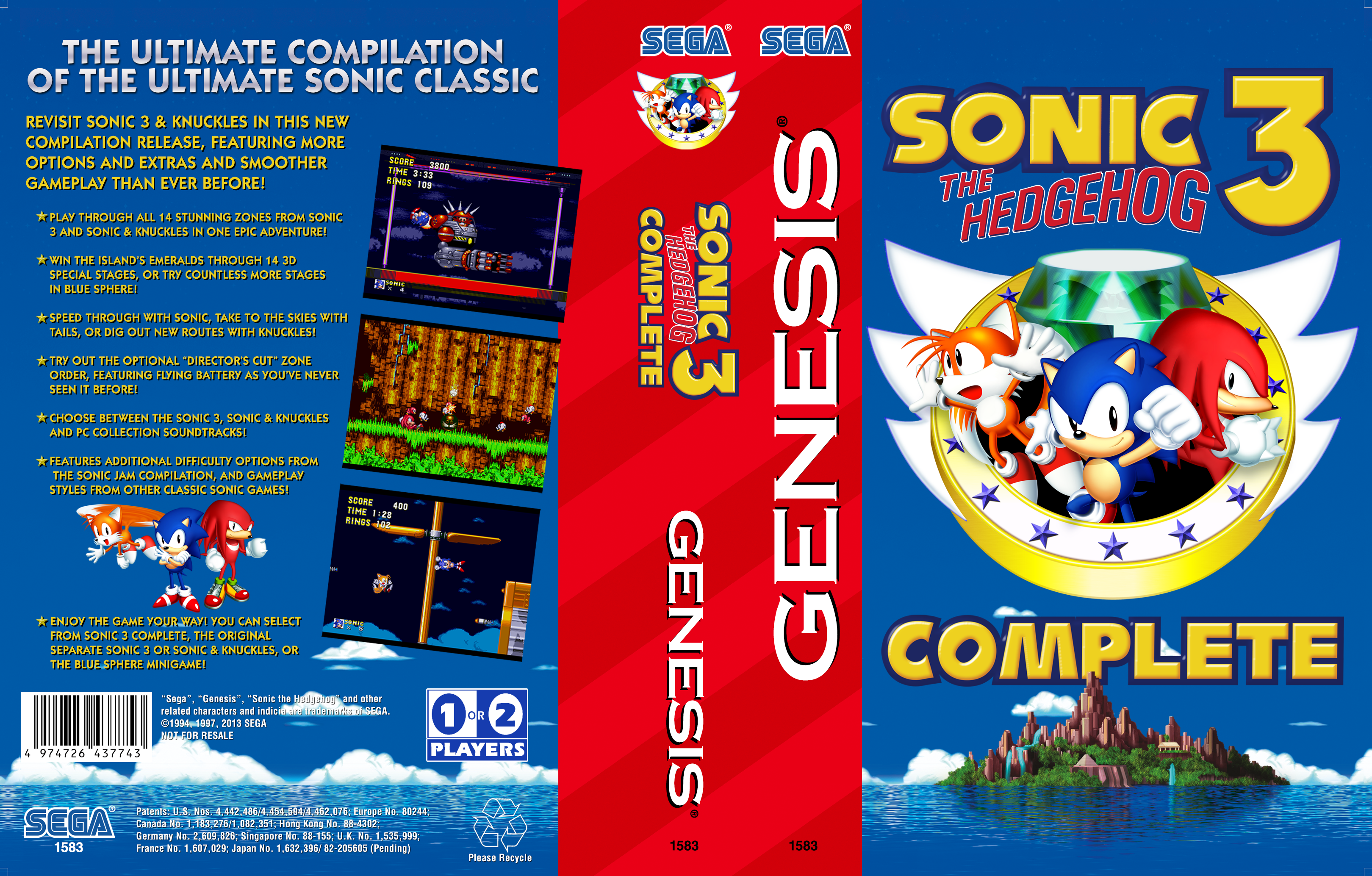 Sonic The Hedgehog 3 & Knuckles Complete Mega Drive Genesis