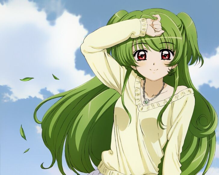 CC, pretty, green, girl, anime, HD wallpaper