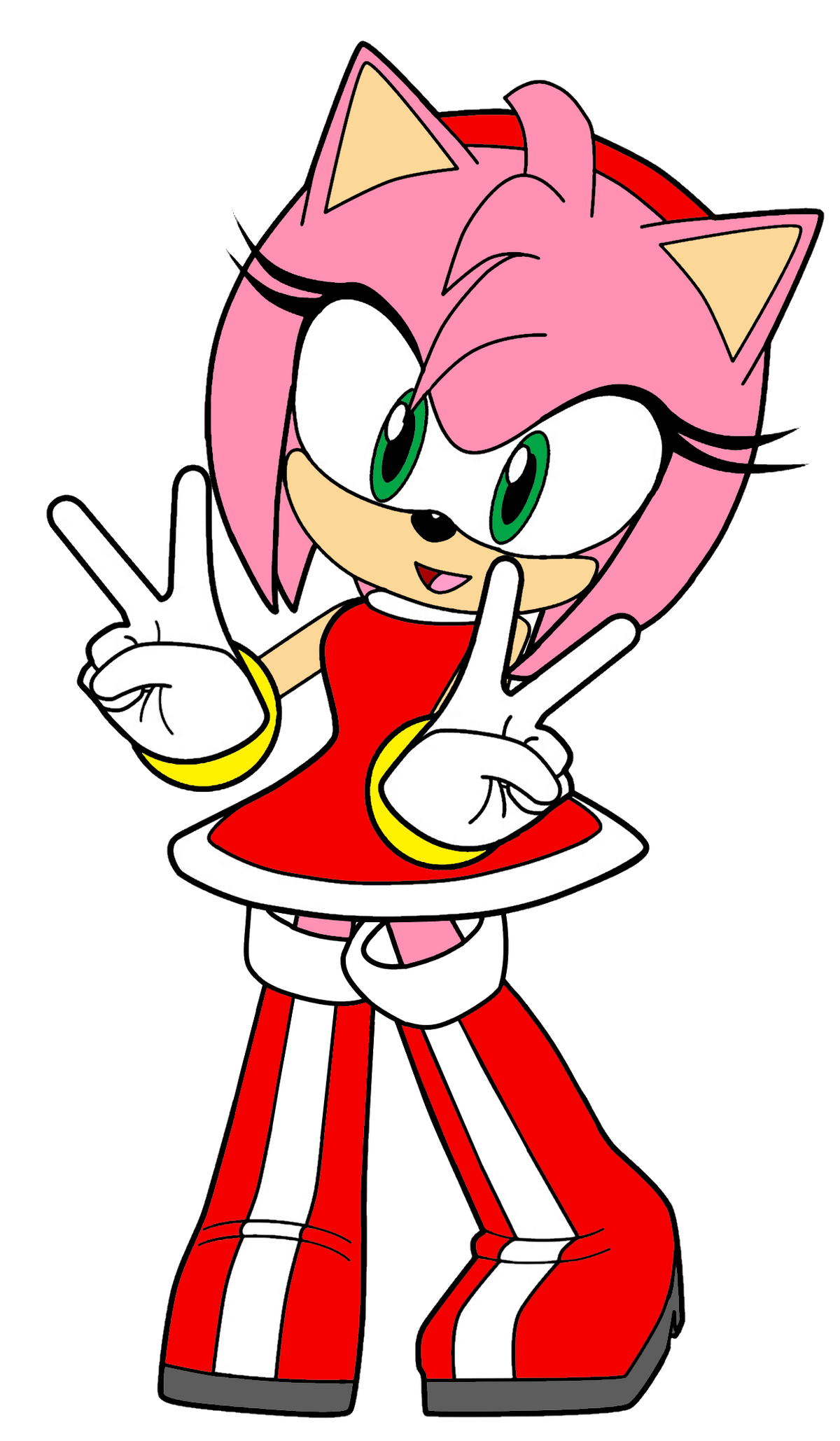 Amy Rose on hoverboard 3 Sonic the hedgehog clipart image 