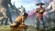 Kung Lao training Shujinko in former's ending