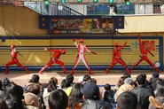 Red Wind Ranger, S.P.D. Red Ranger, Red Overdrive Ranger, Red Mystic Ranger and Red Dino Ranger Team Up