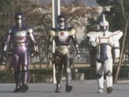Karato, Silver Ray and White Blaster Beetleborg Team Up